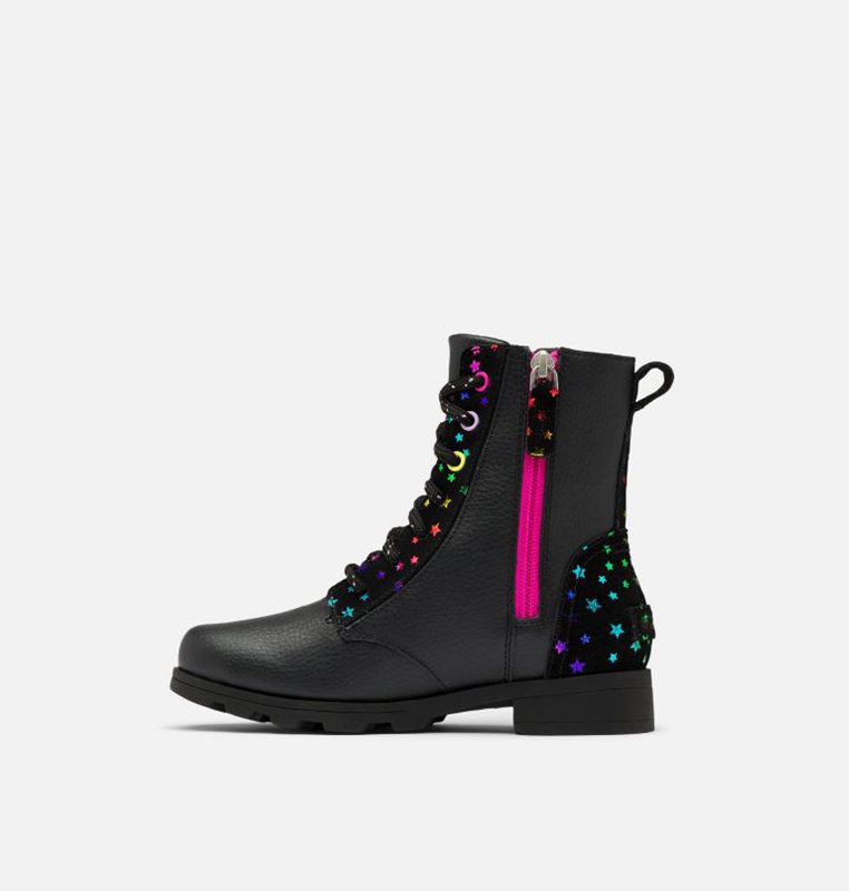 Sorel Barn Stövlar Svarta - Youth Emelie™ Short Lace - TXO-851739